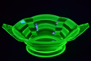 Uranium Glass - Handled Float Bowl