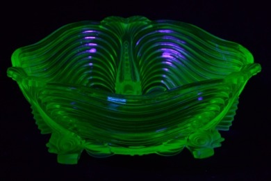 Uranium Glass - Tri footed Bowl
