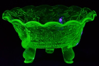 Uranium Glass - Fish Footed Bowl