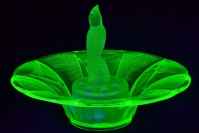 Uranium Glass - Float Bowl - Hummingbird