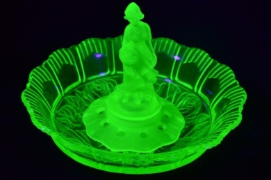Uranium Glass - Float Bowl - Flower Girl