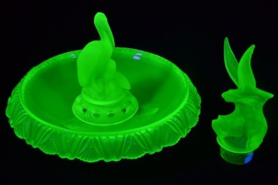Uranium Glass - Float Bowl - Pelikan (Plus extra Centrepiece)
