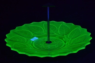 Uranium Glass - Cake Plate