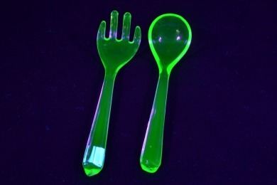 Uranium Glass - Salad Servers