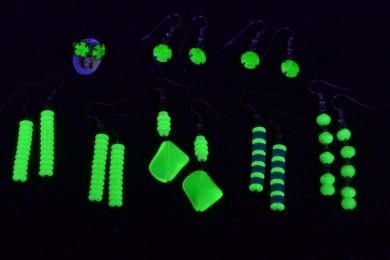 Uranium Glass - Jewellery - Earing sets x 8