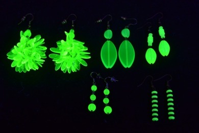 Uranium Glass - Jewellery - Earing sets x 5