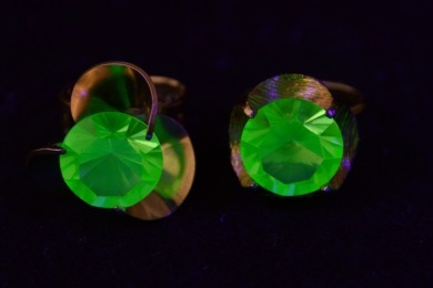 Uranium Glass - Jewellery - Rings x 2