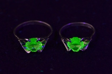 Uranium Glass - Jewellery - Rings x 2