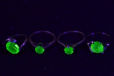 Uranium Glass - Jewellery - Rings x 4
