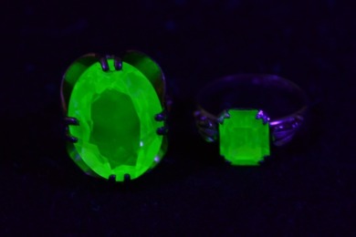 Uranium Glass - Jewellery - Rings x 2