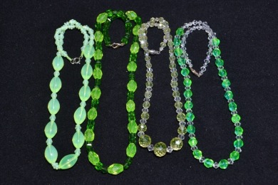 Uranium Glass - Jewellery - Necklaces x 4
