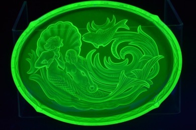 Uranium Glass - Nymph Dressing table tray
