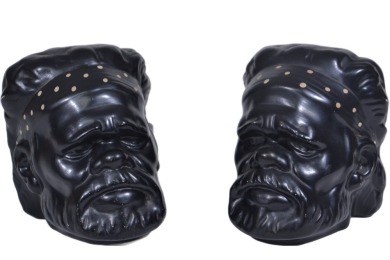 Barsony - Figural Indigenous Faces Bookends