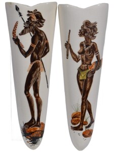 Australiana - Wall pocket Vases x 2