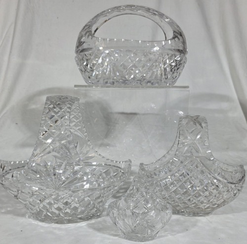 Crystal and cut glass Baskets X 4
