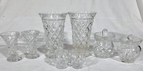 Crystal and cut glass Pairs X 8
