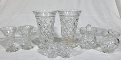 Crystal and cut glass Pairs X 8