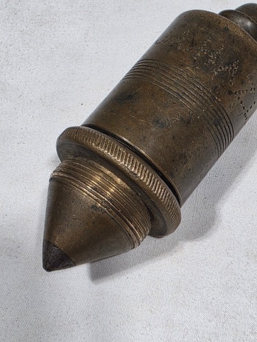 Tools - Plumb Bob - Cylinder shaped brass Plumbob w/ Owner's name