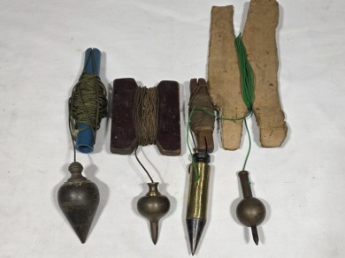 Group lot - Plumb Bob - w/ string and Handles x 4