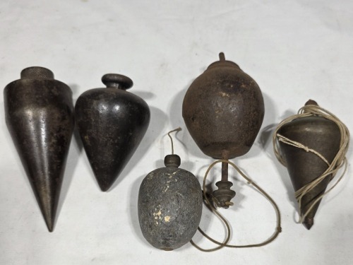 Group Lot - Plumb Bob - Cast plumbobs x 5