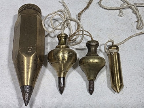 Tools - Plumb Bob - Brass Plumbobs x 4