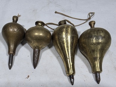 Tools - Plumb Bob - Brass Turnip Style Plumbobs x 4