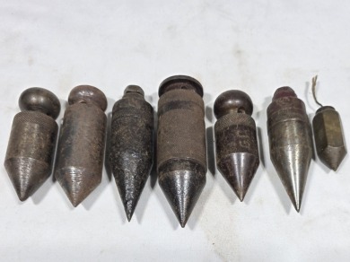 Tools - Plumb Bob - bullet shaped plumbobs x 7