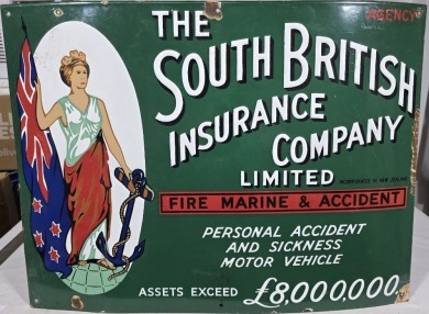 Advertising - Enamel Sign - The South Britiish Insurance Company