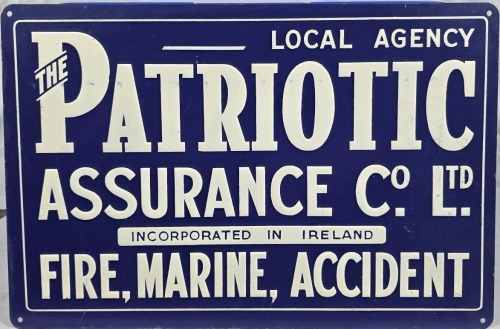 Advertising - Tin Sign - Patriotic Assurance Co. Ltd.