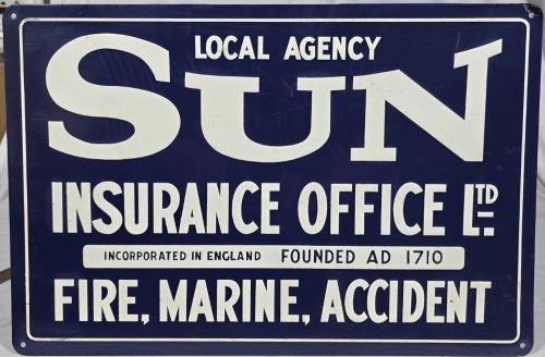 Advertising - Tin Sign - Sun Insurance Office