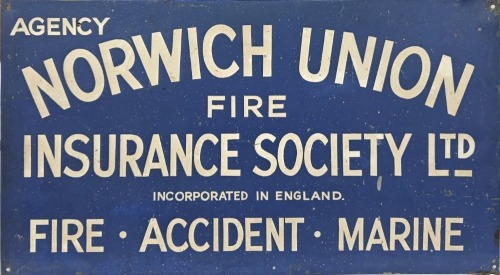 Advertising - Tin Sign - Norwich Union Fire Insurance Society