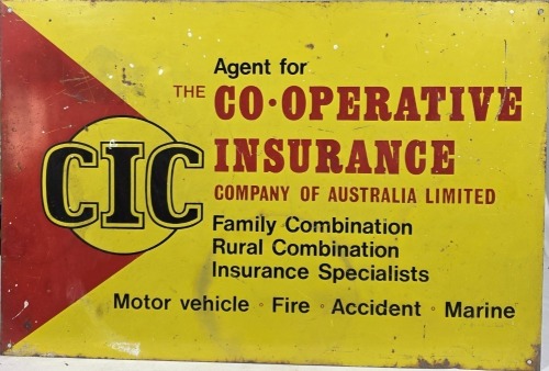 Advertising - Enamel Sign - The Co-Operative Insurance Company