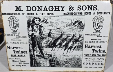Advertising - Enamel Sign - M. Donaghy & Sons, Geelong and Adelaide