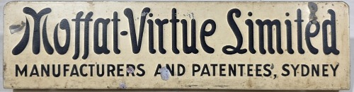 Advertising - Tin Sign - Moffat - Virtue Limited, Sydney