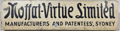 Advertising - Tin Sign - Moffat - Virtue Limited, Sydney