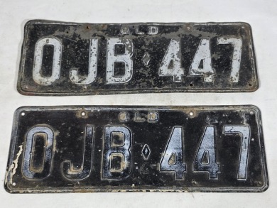 Garagenalia - Number Plates - Matching Plates x 2, QLD