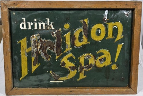 Advertising - Pressed Tin Painted Sign - Helidon Spa (Brisbane)