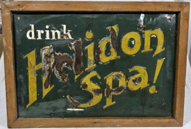 Advertising - Pressed Tin Painted Sign - Helidon Spa (Brisbane)