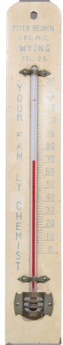 Advertising Thermometer - Peter Rueben Family Chemist Wyong