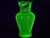 Uranium Glass - Vase - Silver decoration