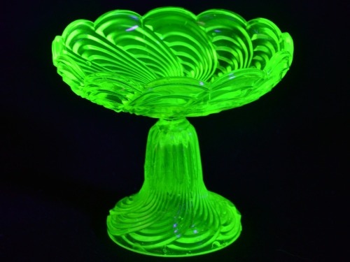 Uranium Glass - Compote - French