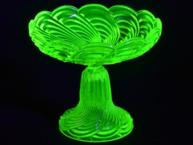 Uranium Glass - Compote - French
