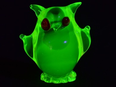 Uranium Glass - Murano Glass - Owl