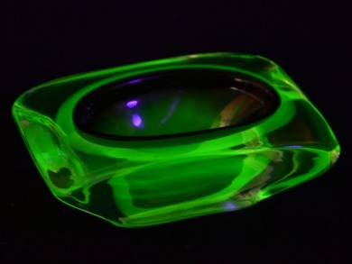 Uranium Glass - Murano Glass - Rectangle Bowl