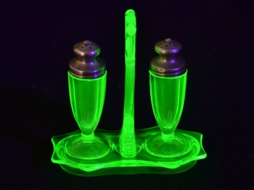 Uranium Glass - Cruet Set
