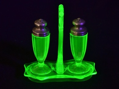 Uranium Glass - Cruet Set