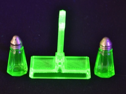 Uranium Glass - Cruet Set