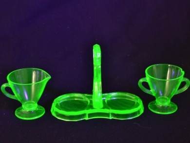 Uranium Glass - Cruet Set