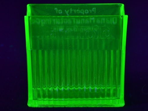 Uranium Glass - Napkin Holder- Fan Fold