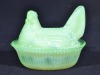 Uranium Glass - Petal ware- Hen on Nest - 2